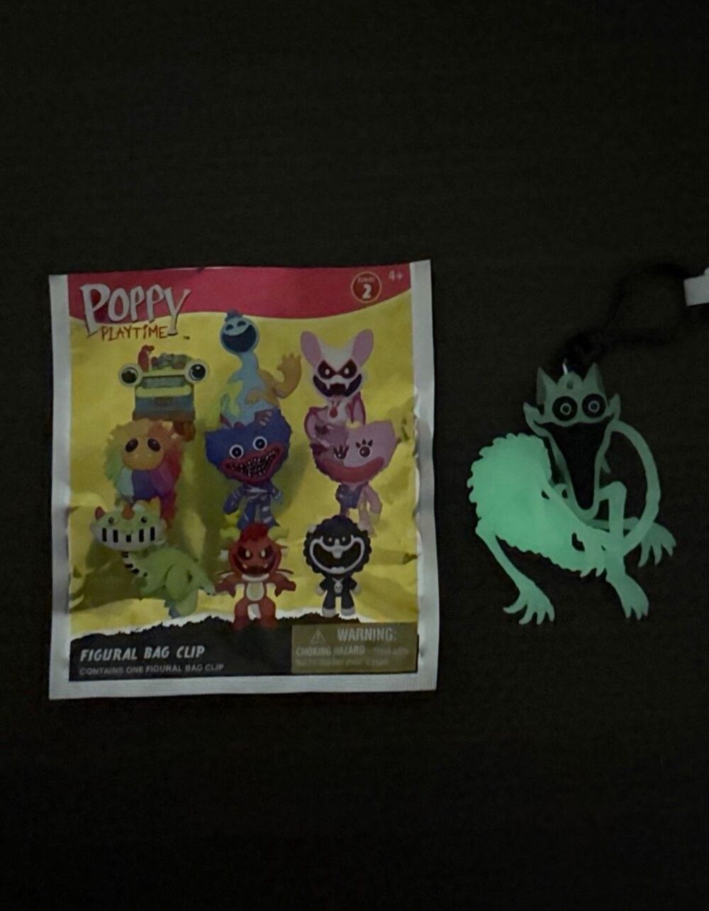 Poppy Playtime Series 2 Figural Bag Clip Keychain Glow CHASE - Nightmare Catnap